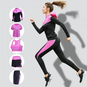 FDMF008 - Femei costume de 5 buc bucăți sport Yoga de alergare Tricouri sportive
